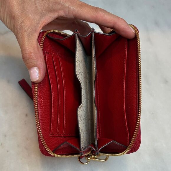 Michael Kors Ostrich Leather Full Zip Wristlet Clutch Wallet NWOT - Picture 16 of 16